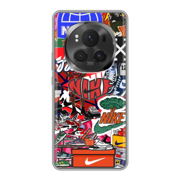 Силиконовый чехол на Honor Magic 6 Pro с принтом Найк Nike яркий