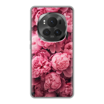 Силиконовый чехол на Honor Magic 6 Pro с принтом цветы пионы