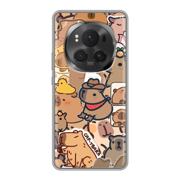 Силиконовый чехол на Honor Magic 6 Pro с принтом капибара Силиконовый чехол на Honor Magic 6 Pro с принтом капибара