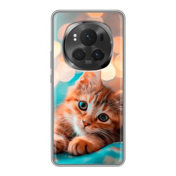 Силиконовый чехол на Honor Magic 6 Pro с принтом котик Силиконовый чехол на Honor Magic 6 Pro с принтом котик