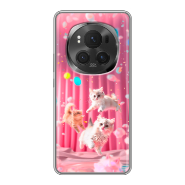 Силиконовый чехол на Honor Magic 6 Pro с принтом милые котики