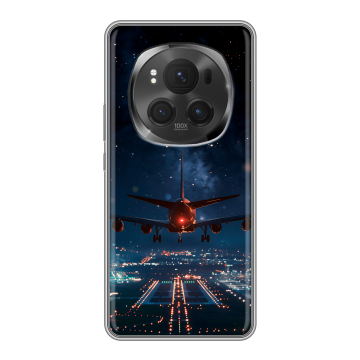 Силиконовый чехол на Honor Magic 6 Pro с принтом самолет
