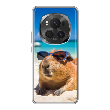 Силиконовый чехол на Honor Magic 6 Pro с принтом Капибара