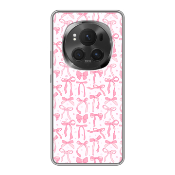 Силиконовый чехол на Honor Magic 6 Pro с принтом Розовые бантики Силиконовый чехол на Honor Magic 6 Pro с принтом Розовые бантики