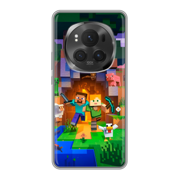 Силиконовый чехол на Honor Magic 6 Pro с принтом Майнкрафт Minecraft Силиконовый чехол на Honor Magic 6 Pro с принтом Майнкрафт Minecraft