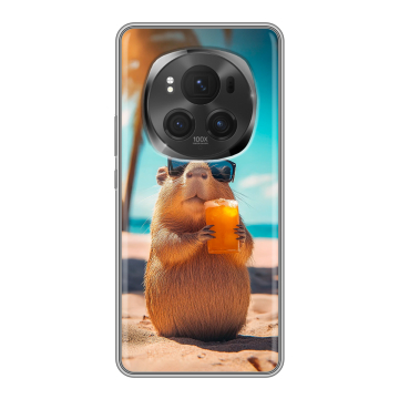 Силиконовый чехол на Honor Magic 6 Pro с принтом Капибара Силиконовый чехол на Honor Magic 6 Pro с принтом Капибара