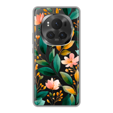 Силиконовый чехол на Honor Magic 6 Pro с принтом Цветы паттерн