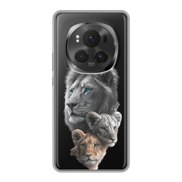 Силиконовый чехол на Honor Magic 6 Pro с принтом Львы