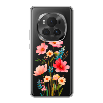 Силиконовый чехол на Honor Magic 6 Pro с принтом Цветы