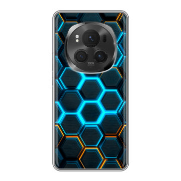 Силиконовый чехол на Honor Magic 6 Pro с принтом Неоновые соты