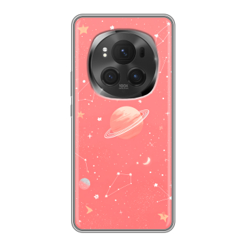 Силиконовый чехол на Honor Magic 6 Pro с принтом Розовый космос