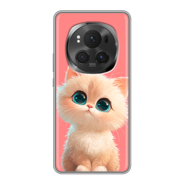 Силиконовый чехол на Honor Magic 6 Pro с принтом Розовый котенок