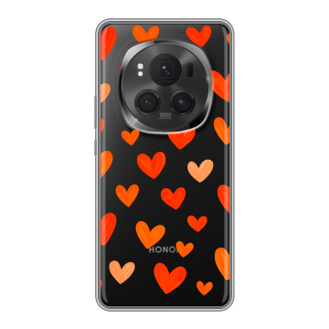 Силиконовый чехол на Honor Magic 6 Pro с принтом Сердечки