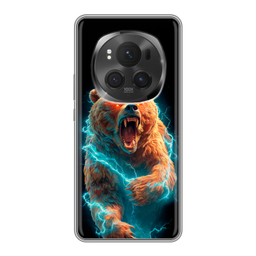 Силиконовый чехол на Honor Magic 6 Pro с принтом Медведь