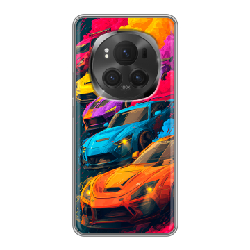Силиконовый чехол на Honor Magic 6 Pro с принтом Тачки