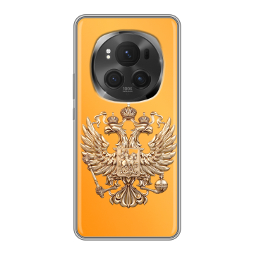 Силиконовый чехол на Honor Magic 6 Pro с принтом Герб Флаг России
