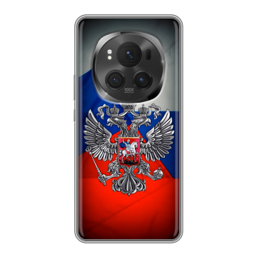 Силиконовый чехол на Honor Magic 6 Pro с принтом Флаг России