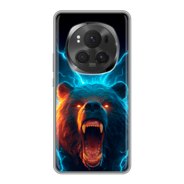 Силиконовый чехол на Honor Magic 6 Pro с принтом Медведь