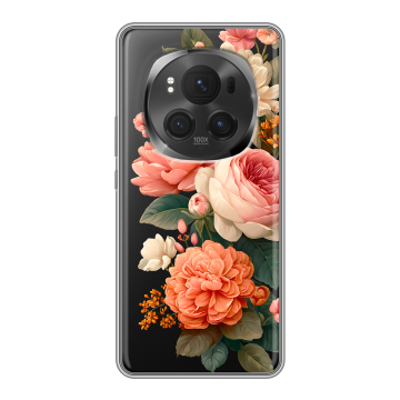 Силиконовый чехол на Honor Magic 6 Pro с принтом цветы