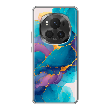 Силиконовый чехол на Honor Magic 6 Pro с принтом Мрамор блестки