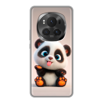 Силиконовый чехол на Honor Magic 6 Pro с принтом милая панда Силиконовый чехол на Honor Magic 6 Pro с принтом милая панда