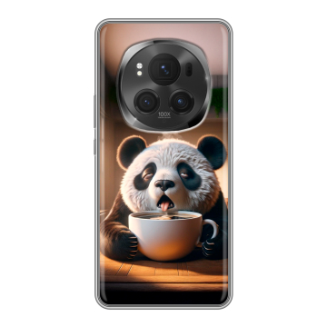 Силиконовый чехол на Honor Magic 6 Pro с принтом смешная панда Силиконовый чехол на Honor Magic 6 Pro с принтом смешная панда
