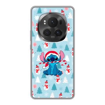Силиконовый чехол на Honor Magic 6 Pro с принтом Стич Новый год