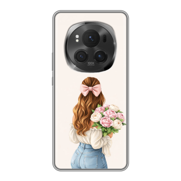 Силиконовый чехол на Honor Magic 6 Pro с принтом женский