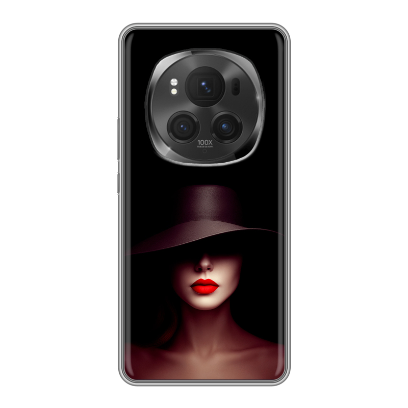 Силиконовый чехол на Honor Magic 6 Pro с принтом Девушка в шляпе Силиконовый чехол на Honor Magic 6 Pro с принтом Девушка в шляпе