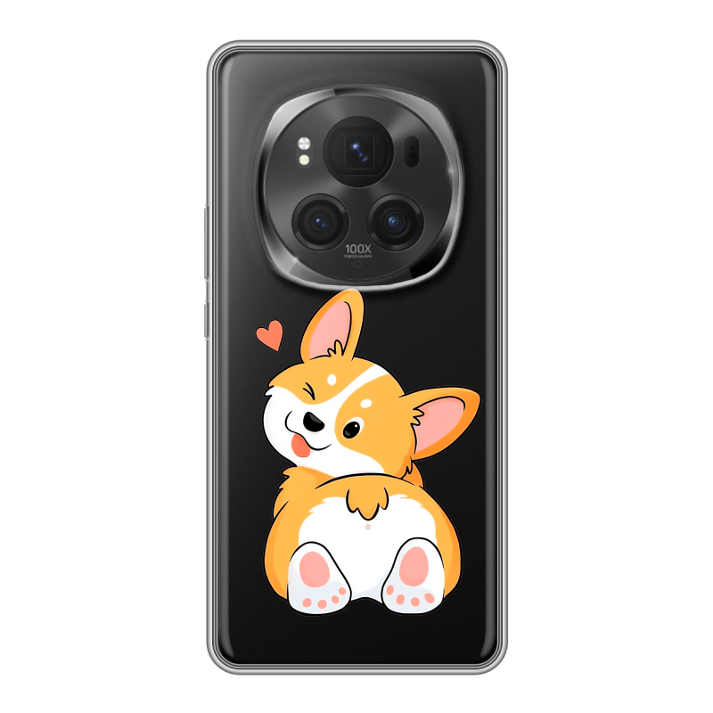 Силиконовый чехол на Honor Magic 6 Pro с принтом Корги Силиконовый чехол на Honor Magic 6 Pro с принтом Корги