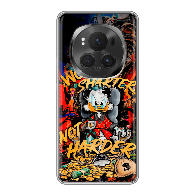 Силиконовый чехол на Honor Magic 6 Pro с принтом Дональд Дак Деньги Силиконовый чехол на Honor Magic 6 Pro с принтом Дональд Дак Деньги