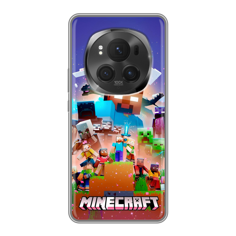 Силиконовый чехол на Honor Magic 6 Pro с принтом Майнкрафт Minecraft Силиконовый чехол на Honor Magic 6 Pro с принтом Майнкрафт Minecraft