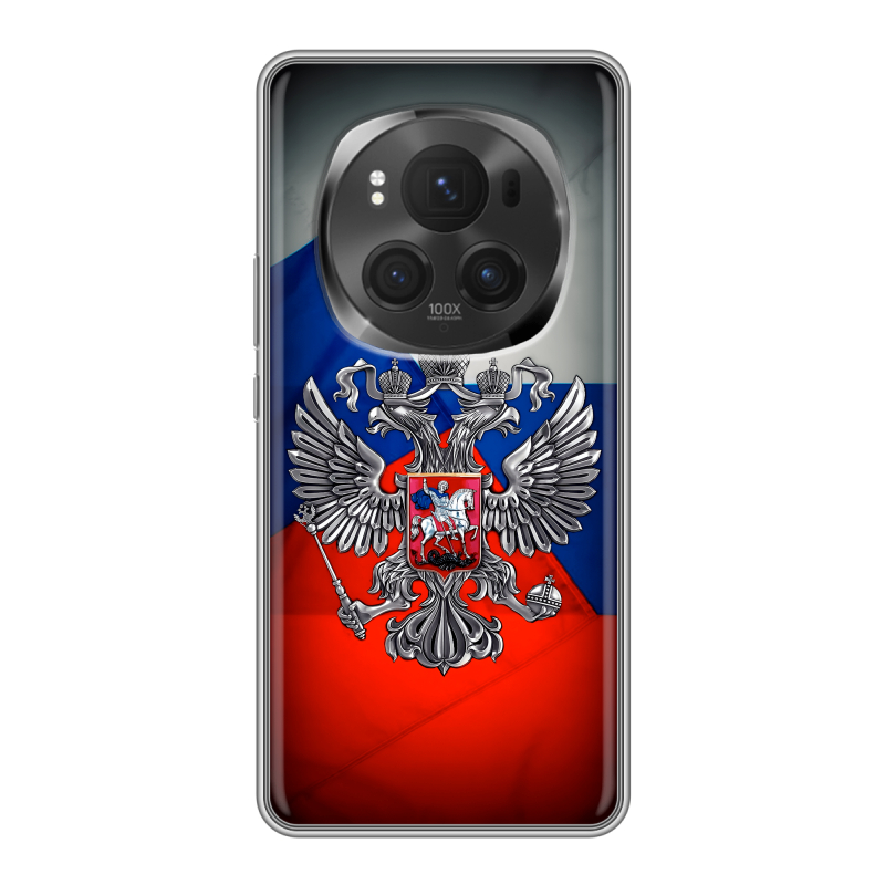 Силиконовый чехол на Honor Magic 6 Pro с принтом Флаг России Силиконовый чехол на Honor Magic 6 Pro с принтом Флаг России