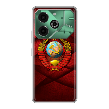 Силиконовый чехол на Tecno Pova 6 Pro 5G с принтом Герб СССР Силиконовый чехол на Tecno Pova 6 Pro 5G с принтом Герб СССР