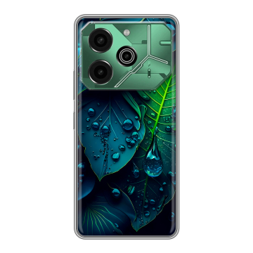Силиконовый чехол на Tecno Pova 6 Pro 5G с принтом Листья