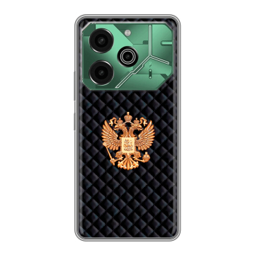 Силиконовый чехол на Tecno Pova 6 Pro 5G с принтом Герб России принт Силиконовый чехол на Tecno Pova 6 Pro 5G с принтом Герб России принт