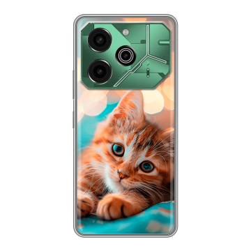 Силиконовый чехол на Tecno Pova 6 Pro 5G с принтом котик