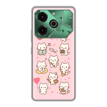 Силиконовый чехол на Tecno Pova 6 Pro 5G с принтом Hello Kitty Хелоу Кити
