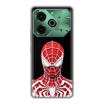 Силиконовый чехол на Tecno Pova 6 Pro 5G с принтом человек паук spiderman Силиконовый чехол на Tecno Pova 6 Pro 5G с принтом человек паук spiderman