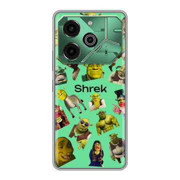 Силиконовый чехол на Tecno Pova 6 Pro 5G с принтом Шрек Shrek