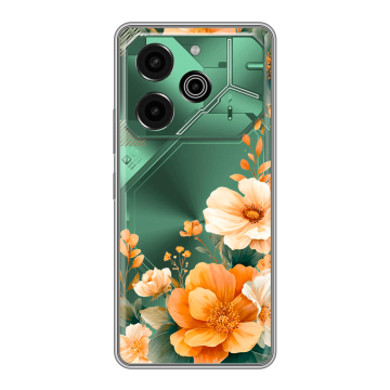 Силиконовый чехол на Tecno Pova 6 Pro 5G с принтом Цветы принт
