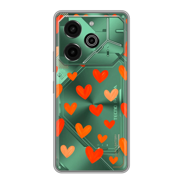 Силиконовый чехол на Tecno Pova 6 Pro 5G с принтом Сердечки