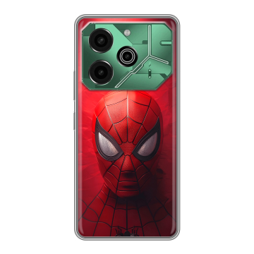 Силиконовый чехол на Tecno Pova 6 Pro 5G с принтом Spiderman Человек паук Силиконовый чехол на Tecno Pova 6 Pro 5G с принтом Spiderman Человек паук