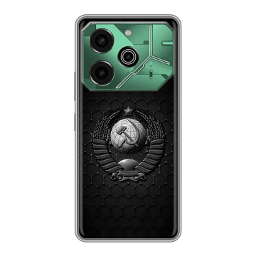 Силиконовый чехол на Tecno Pova 6 Pro 5G с принтом Герб Флаг СССР Силиконовый чехол на Tecno Pova 6 Pro 5G с принтом Герб Флаг СССР
