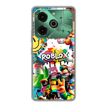 Силиконовый чехол на Tecno Pova 6 Pro 5G с принтом Roblox Роблокс