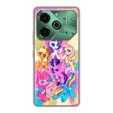 Силиконовый чехол на Tecno Pova 6 Pro 5G с принтом My little pony Дружба чудо Силиконовый чехол на Tecno Pova 6 Pro 5G с принтом My little pony Дружба чудо