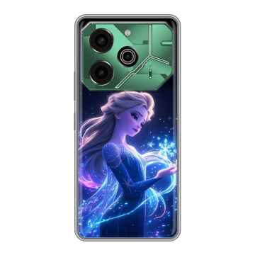 Силиконовый чехол на Tecno Pova 6 Pro 5G с принтом Холодное сердце Frozen