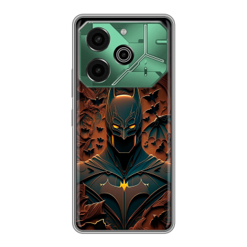 Силиконовый чехол на Tecno Pova 6 Pro 5G с принтом Batman Бэтмен