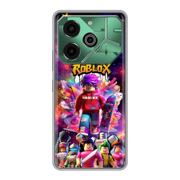 Силиконовый чехол на Tecno Pova 6 Pro 5G с принтом Roblox Роблокс