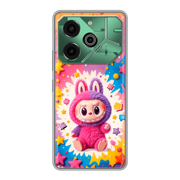 Силиконовый чехол на Tecno Pova 6 Pro 5G с принтом Labubu Лабубу Силиконовый чехол на Tecno Pova 6 Pro 5G с принтом Labubu Лабубу